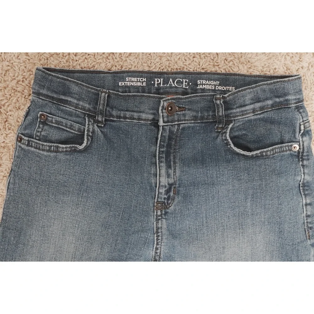 Children's Place Girls Jeans‎ 16 Blue Straight Leg Stretch Adjustable Waist